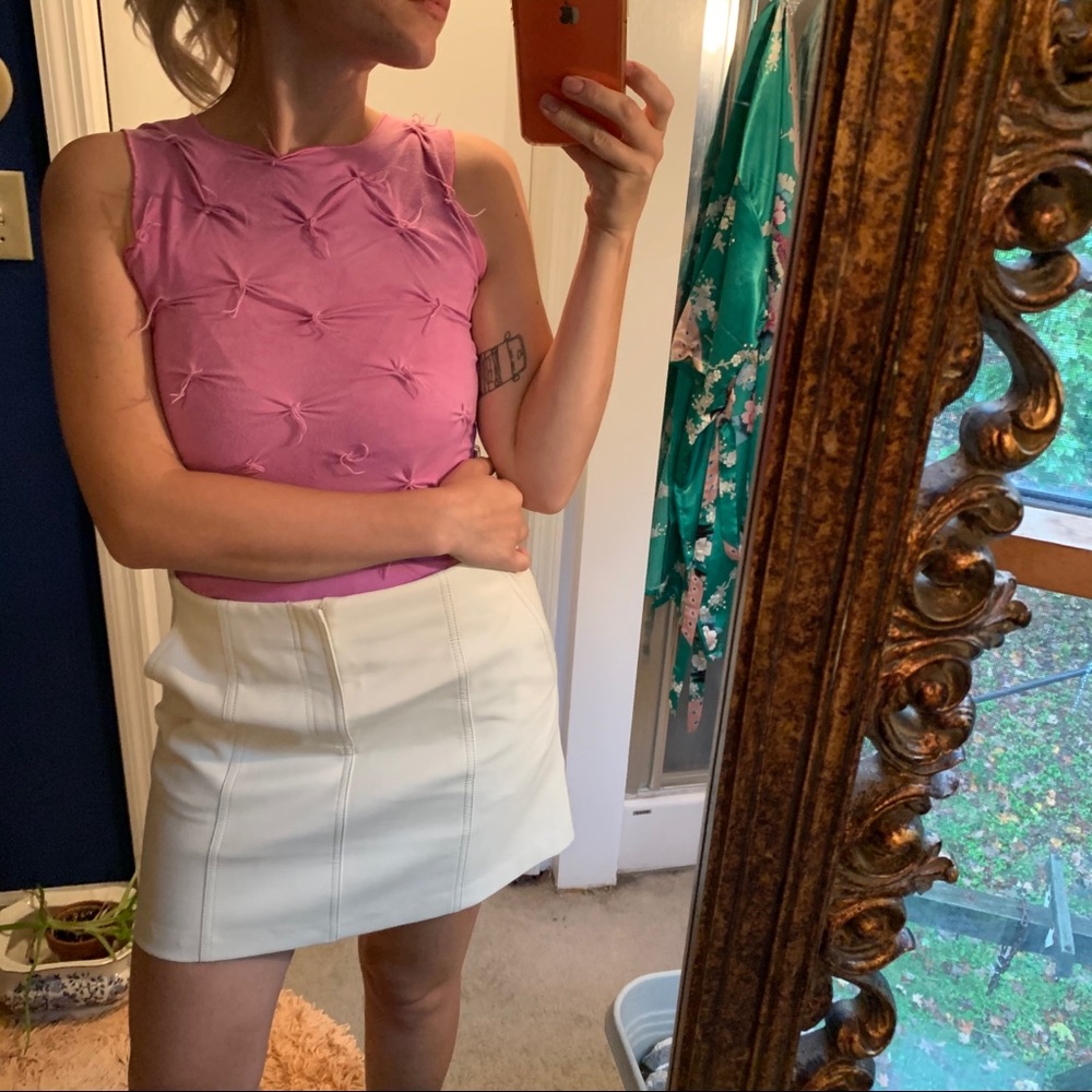 Heyne Bogut Designer Dyed Pink fringe tassel top